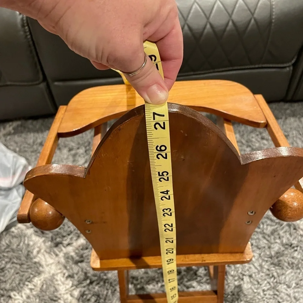 Antique Handmade Doll High Chair One Of A Kind Real Solid Wood